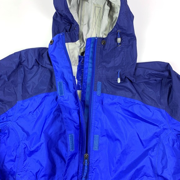 LL Bean Tek Trail Rain Jacket Misses Md Blue Hooded Full Zip Waterproof Windbrkr - Picture 9 of 16